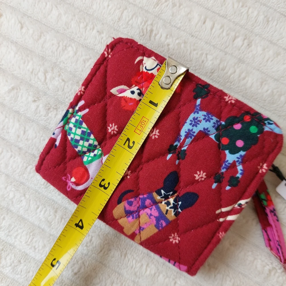 Vera Bradley Campus Double ID Case in a holuday hounds dog show red wallet - Picture 3 of 6